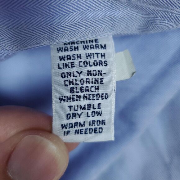 Ralph Lauren Shirt Mens 16.5 34/35 Blue Classic Fit Long Sleeve Button Down Logo - Picture 15 of 15